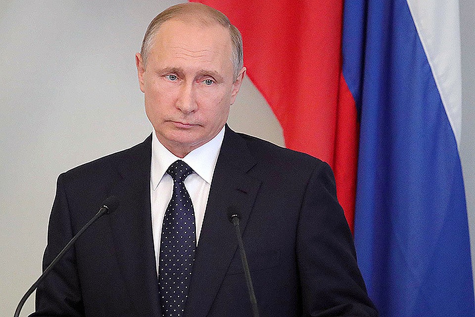 Президент России Владимир Путин во время совместной пресс-конференции с президентом Финляндии Саули Нийнисте по итогам встречи. ФОТО Михаил Климентьев/пресс-служба президента РФ/ТАСС