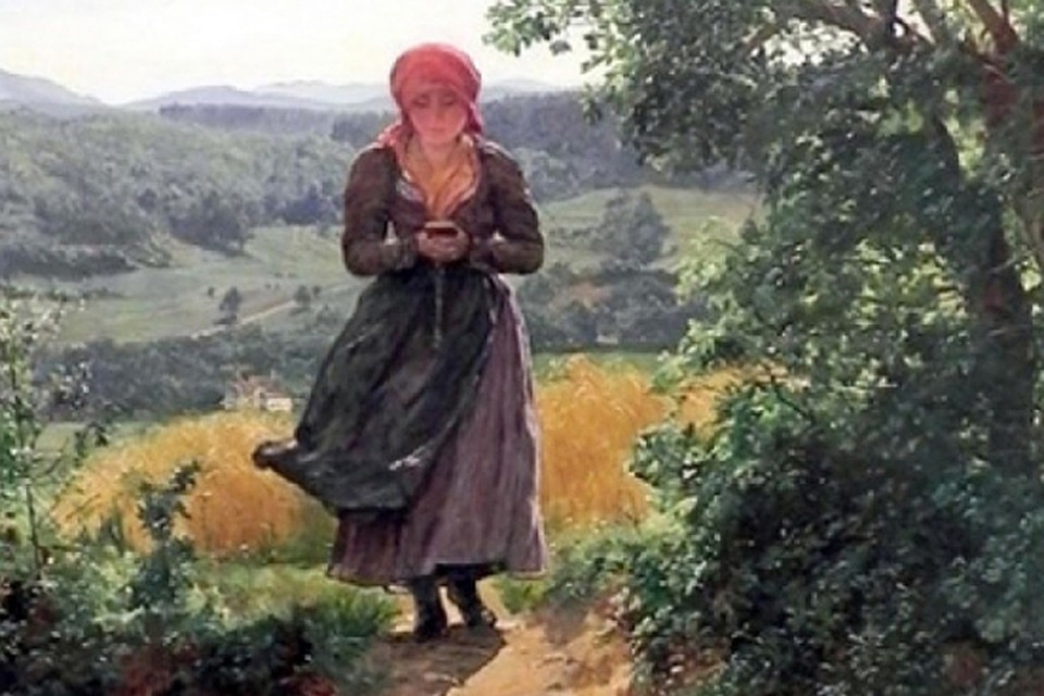По мнению современной молодежи, главная героиня полотна бережно несет в руках нечто напоминающее смартфон