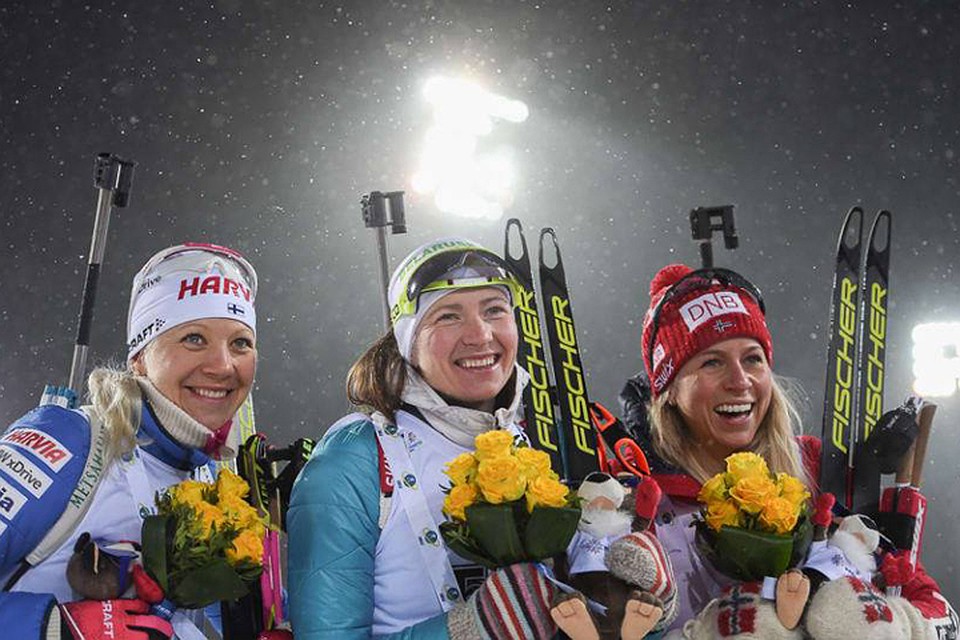 Дарья Домрачева выиграла в Тюмени последнюю гонку сезона. Фото: biathlonworld.com