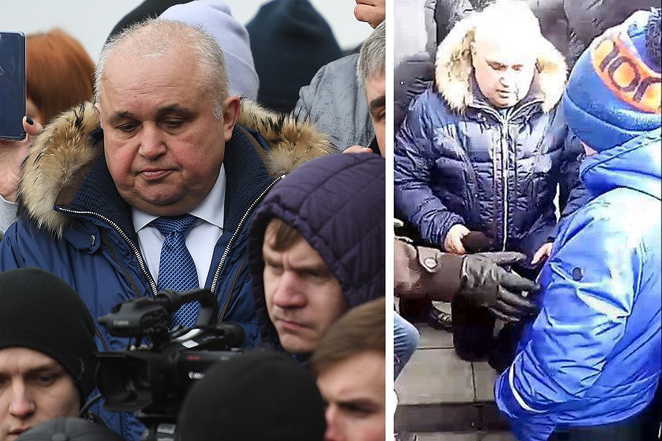 Вице-губернатор Кемеровской области Сергей Цивилев во время акции в память о погибших при пожаре в торговом центре "Зимняя Вишня". ФОТО Кирилл Кухмарь/ТАСС