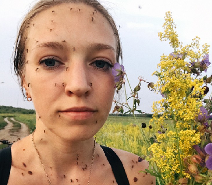 Не каждый решится дать себя на съедение комарам ради эффектного селфи.