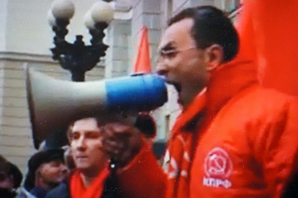 Владимир Бессонов на том самом митинге. Фото: стоп-кадр с видеозаписи мероприятия.