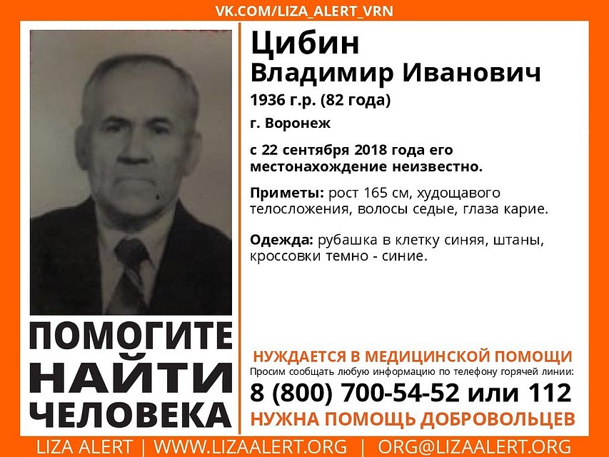 Фото со страницы сообщества "поисковый отряд Лиза Алерт Воронеж" соцсети "Вконтакте"