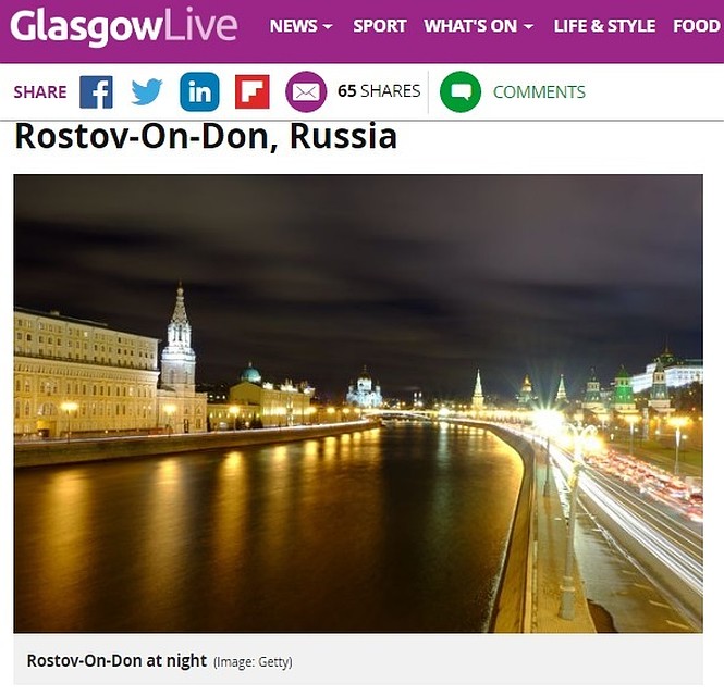 Ростов многоликий. Скриншот с сайта glasgowlive.co.uk