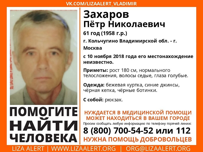 ориентировка "Лиза Алерт"