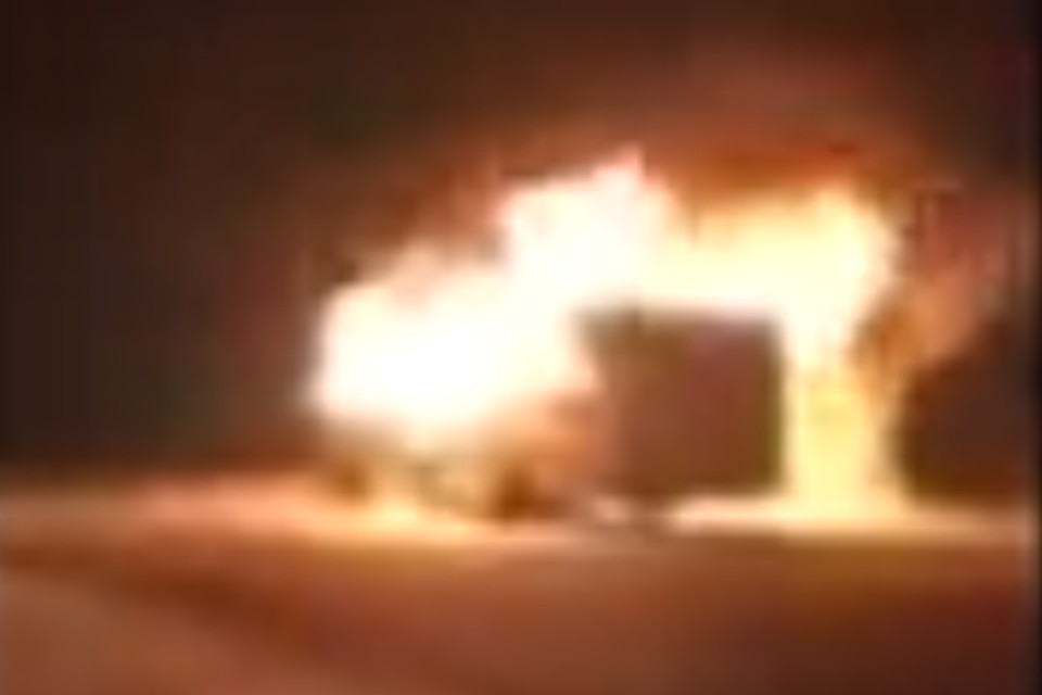 Автобус ПАЗ сгорел в Братске