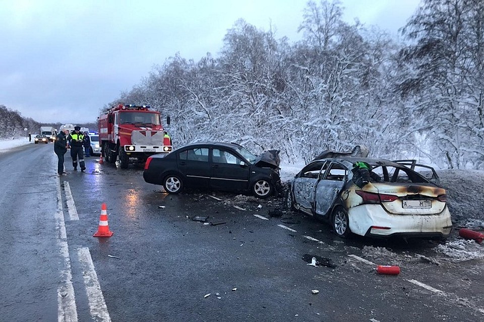В лобовом ДТП под Петербургом погибли три человека. Фото: УГИБДД по СПб и ЛО