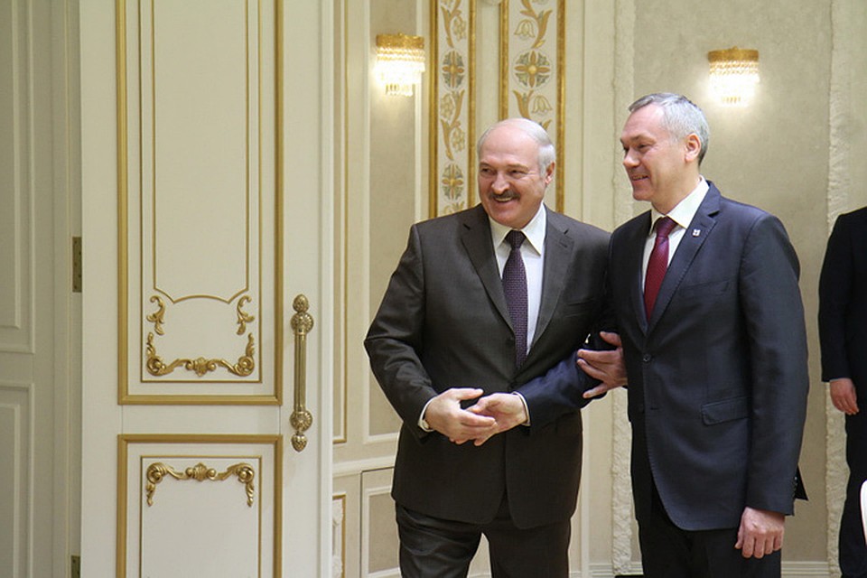 24 января Александр Лукашенко встретился с губернатором этого Новосибирской области Андреем Травниковым. Фото: nso.ru