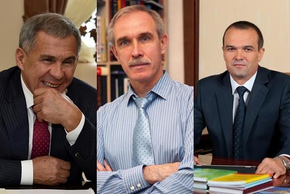 Рустам Минниханов (слева) оказался в лидерах рейтинга, а Сергей Морозов и Михаил Игнатьев - в середняках.