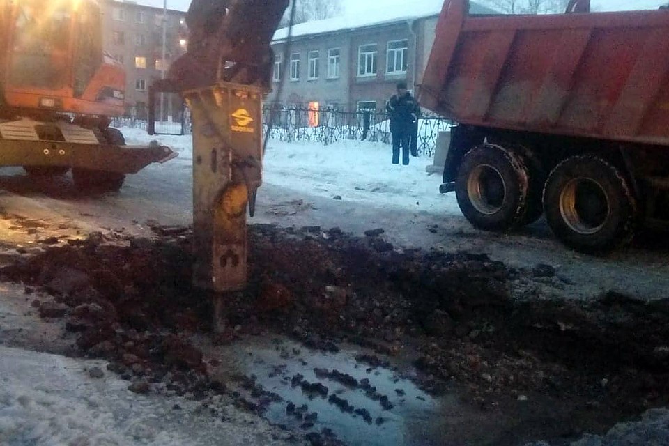 Устранение аварии на водопроводе