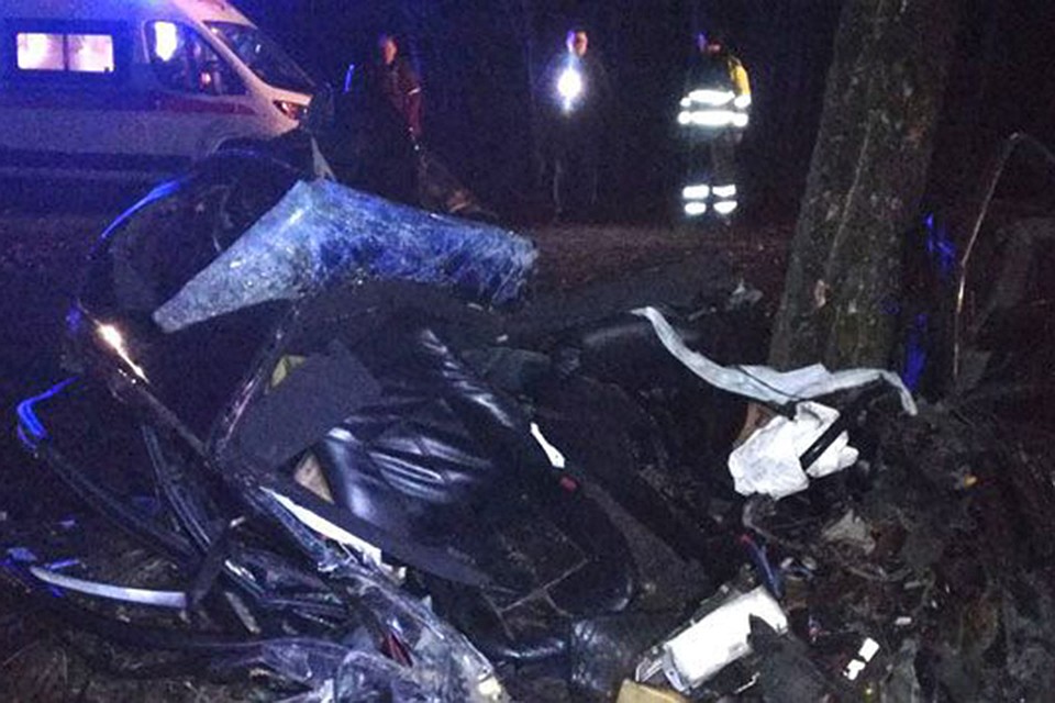 Двое погибли в ночной аварии в Солигорском районе. Фото: ГАИ.