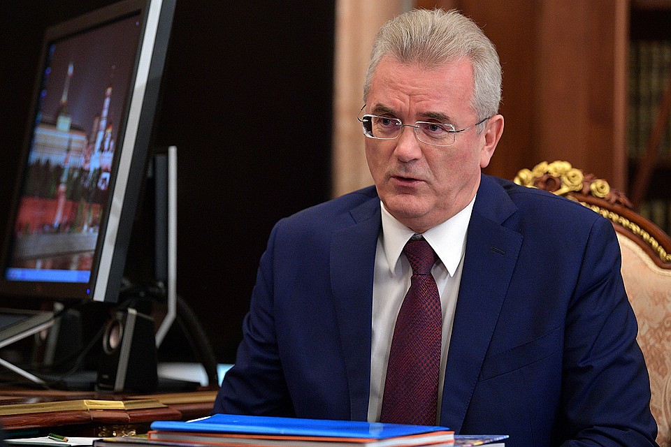 Губернатор Пензенской области Иван Белозерцев во время встречи с президентом России Владимиром Путиным в Кремле. Фото Алексей Дружинин/пресс-служба президента РФ/ТАСС