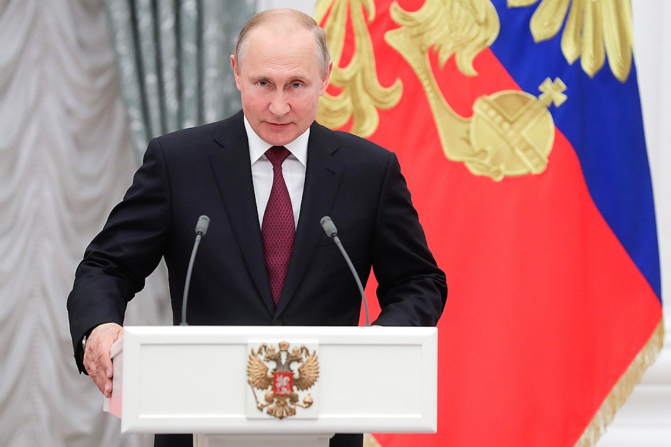 Президент России Владимир Путин на церемонии вручения государственных наград РФ в Кремле 23 мая 2019 г. Фото Михаил Метцель/ТАСС