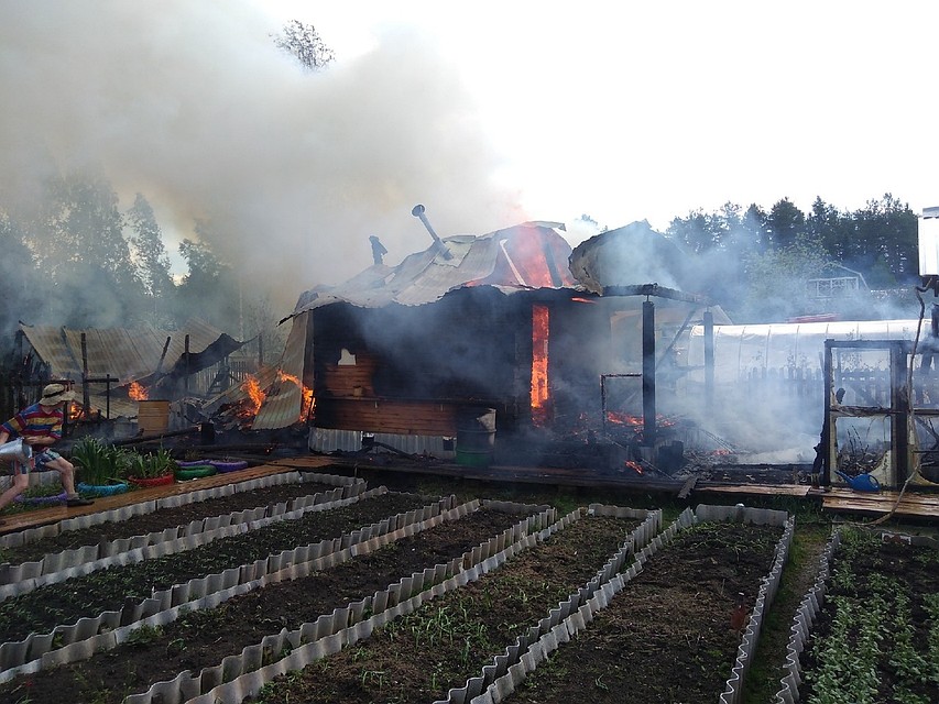 Пожар в пригороде Сыктывкара