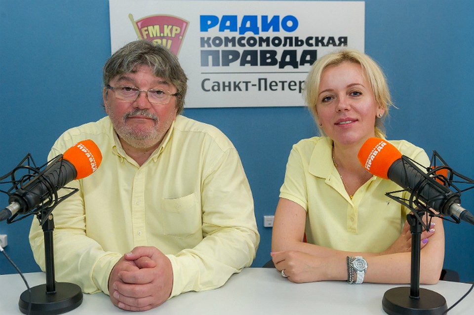 Андрей Константинов и Наталья Круглова в студии радио «Комсомольская Правда в Петербурге»