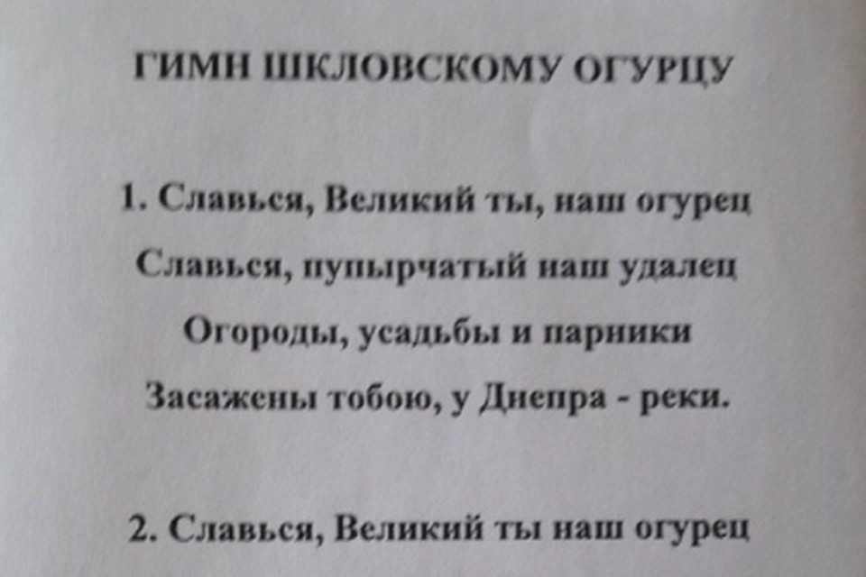 В Шклове сочинили гимн огурцу пупырчатому. Фото: marketing.by.