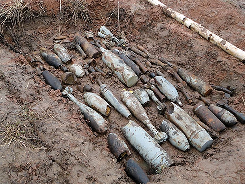 В Витебском районе нашли большой схрон боеприпасов времен Великой Отечественной войны. Фото носит иллюстративный характер.