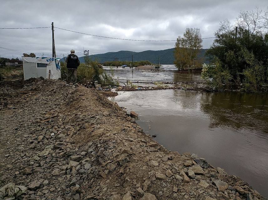 Рост уровня воды у Комсомольска-на-Амуре остановился. Фото: Пресс-служба ГУ МЧС России по Хабаровскому краю