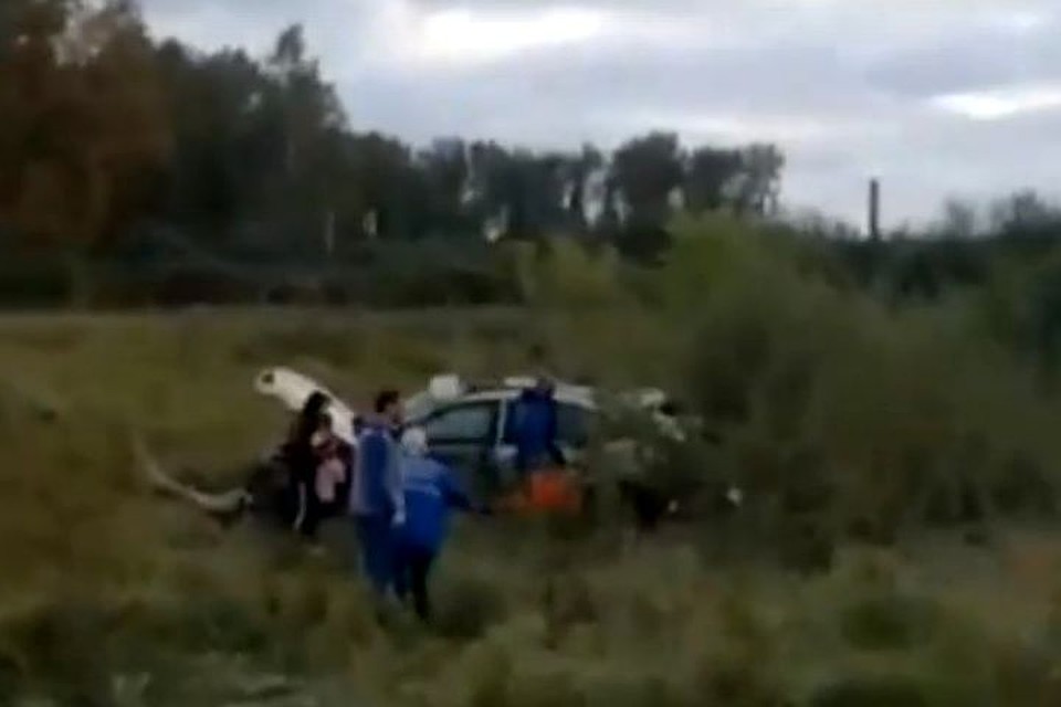 В аварии пострадали два человека.