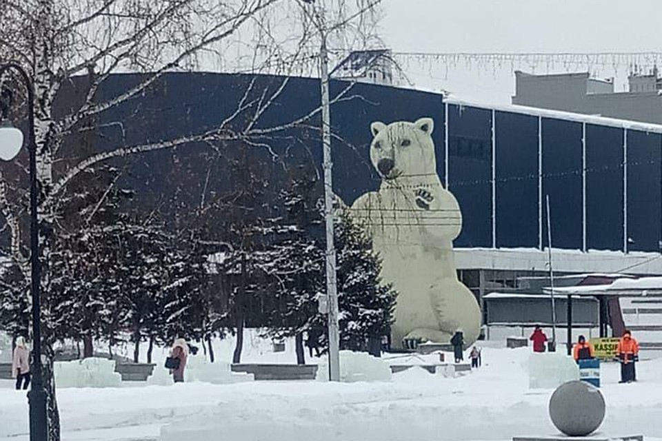 Медведь в центре Барнаула (фото: ИА "Толк")