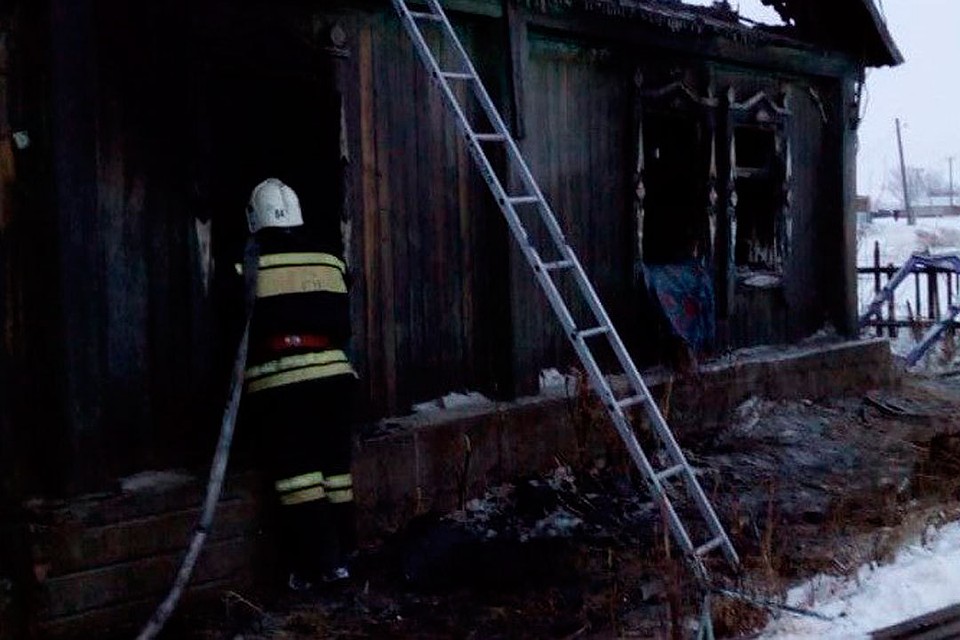 Пожар в селе Глубокое.