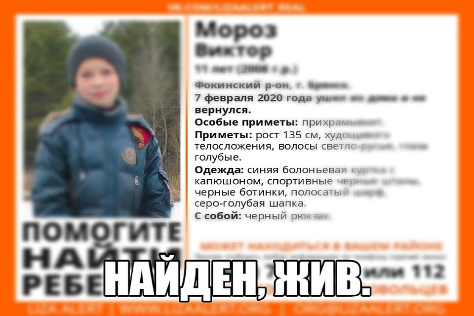 Поисковики "Лиза Алерт" нашли 11-мальчика, который потерялся в Брянске.