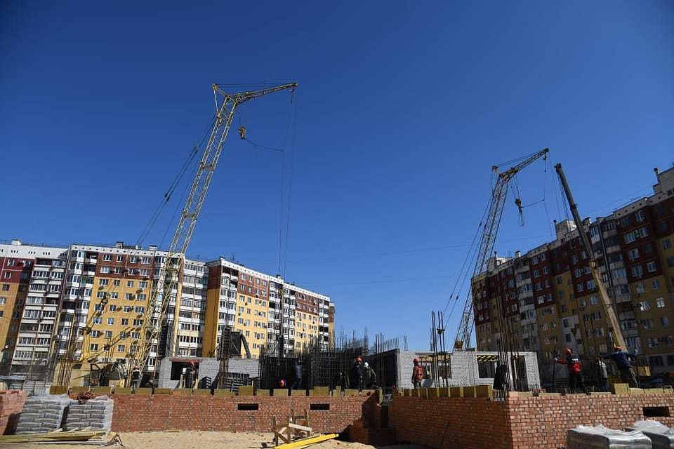 В поселке ГЭС здание детсада уже достигло уровня второго этажа. Фото администрации ВО.
