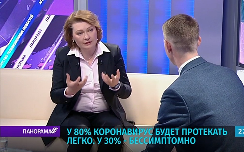Ученый-медик о состоянии с тяжелобольными в Беларуси: «Чуть более 200 пациентов с пневмонией на ИВЛ. Из них с COVID-19 – 140». Фото: скрин эфира АТН.