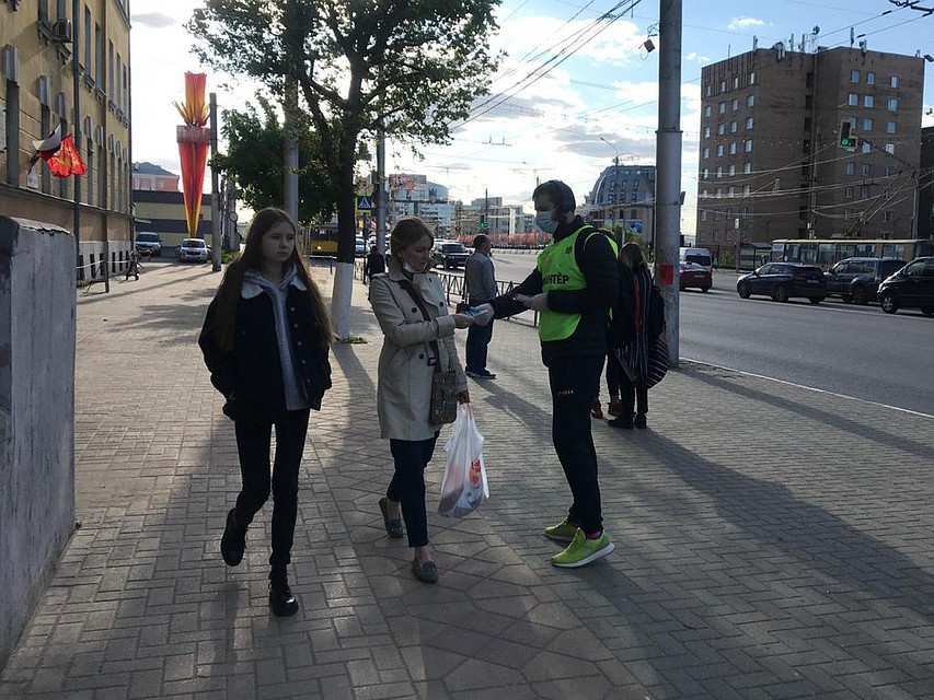 Волонтеры просили рязанцев соблюдать все рекомендованные меры безопасности