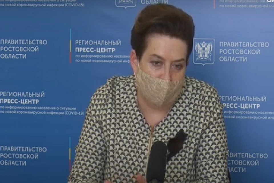 Татьяна Быковская ответила а вопросы в оперативном штабе. Фото: стоп-кадр видео правительства РО