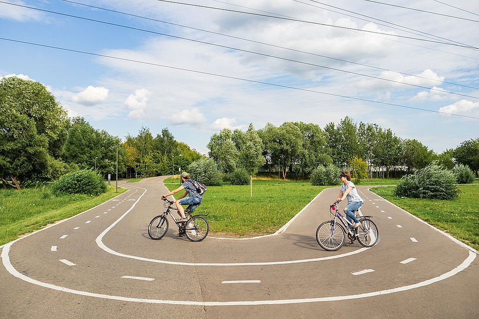 Велодорожка в парке "Братеевская пойма".