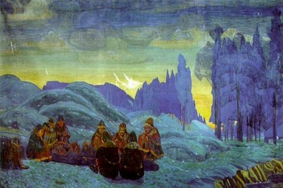 "Поморяне. Вечер" была куплена Мурманским морским пароходством в 2000 году. Фото www.museum.ru