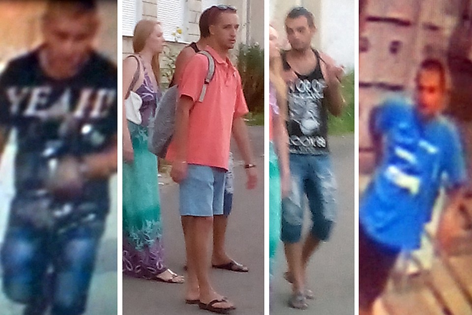 За драку милиция ищет парня в черной майке (первый на фото). Остальных уже нашли, они оказались не причастны к избиению.