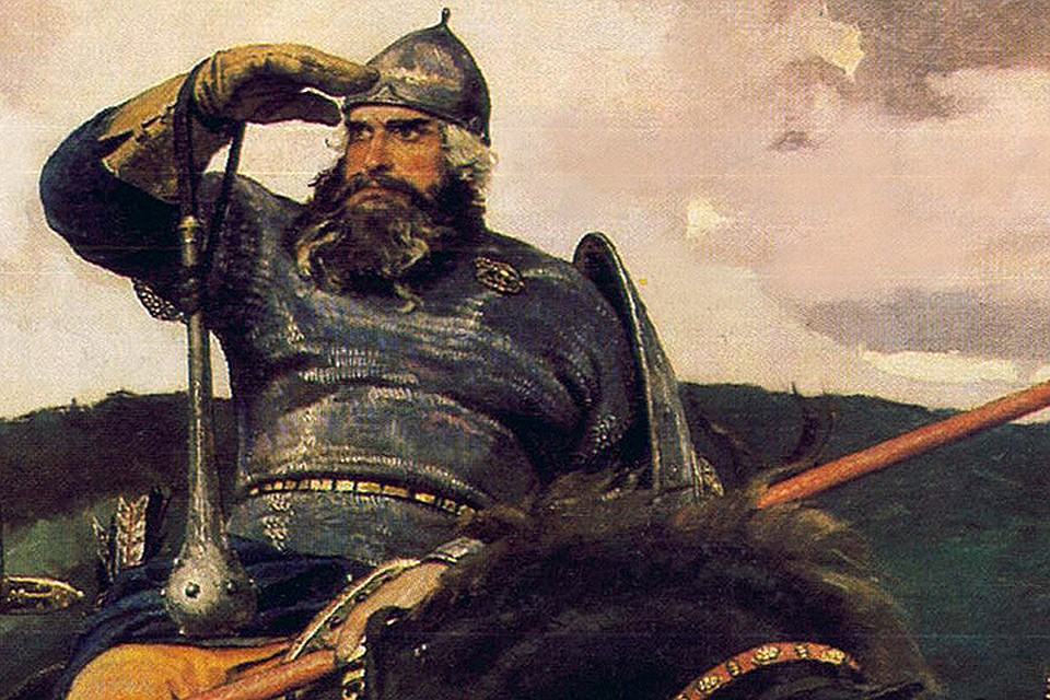 Илья Муромец на знаменитой картине Васнецова "Три богатыря".
