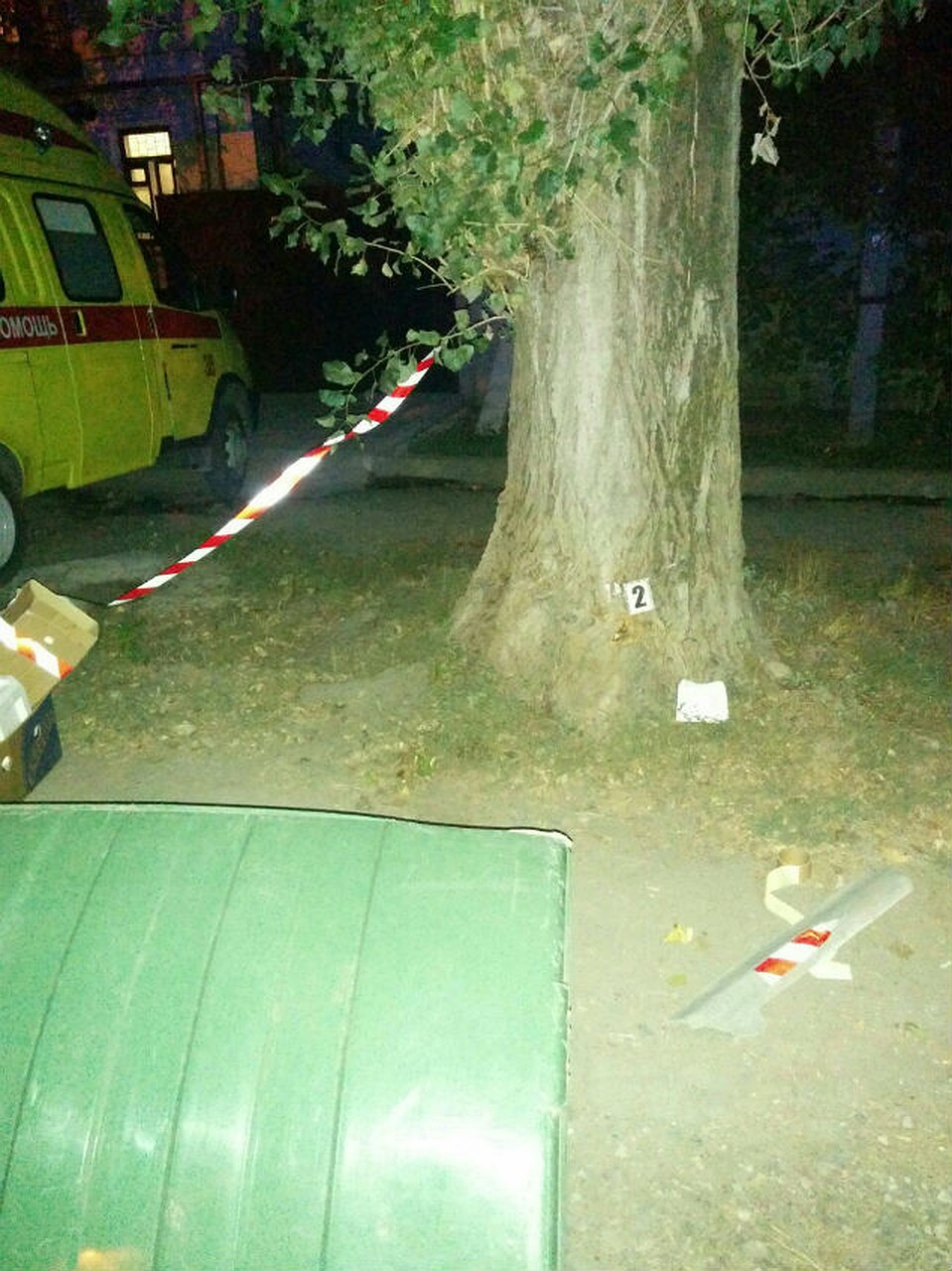 Стрелявший два раза врезался в дерево, когда уезжал с места происшествия. Фото: Сергей ГУЛЕНКО