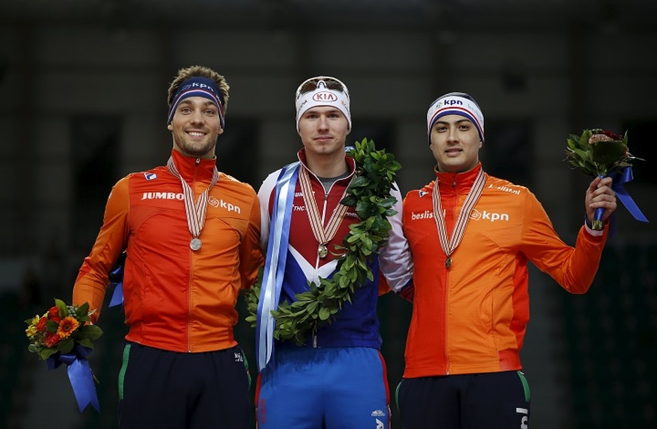 Павел Кулижников (в центре) в конце февраля победил на чемпионате мира в Корее. Фото: REUTERS