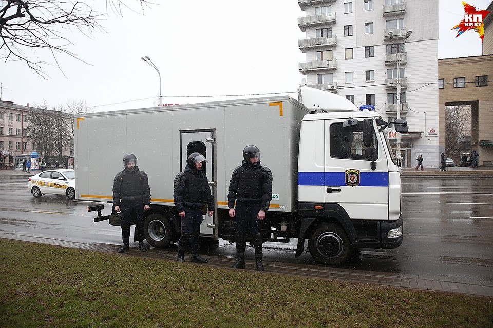 В центре Минска очень много милиции. Фото: Павел МАРТИНЧИК