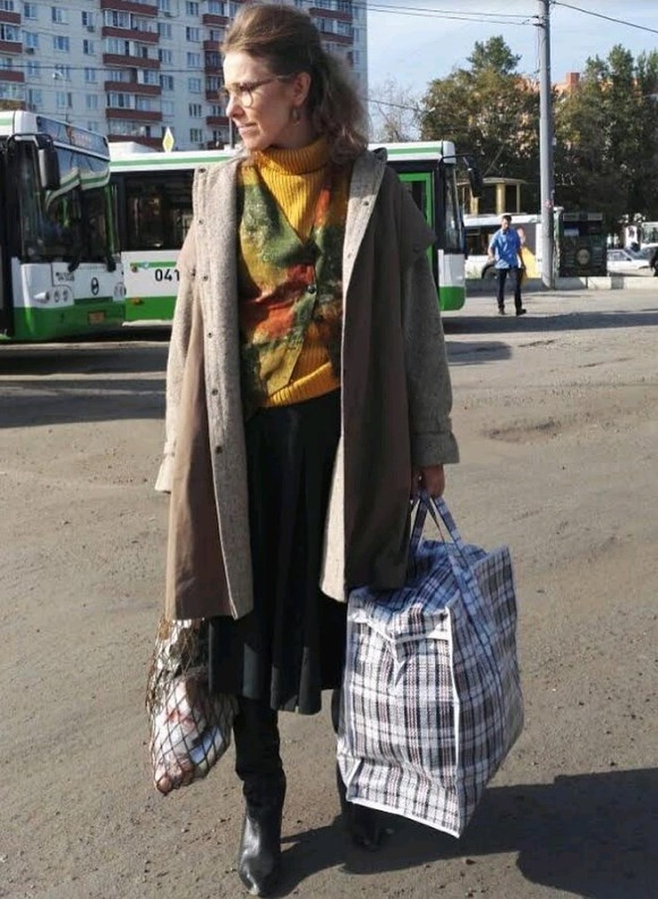Ксения Собчак на съемках.
