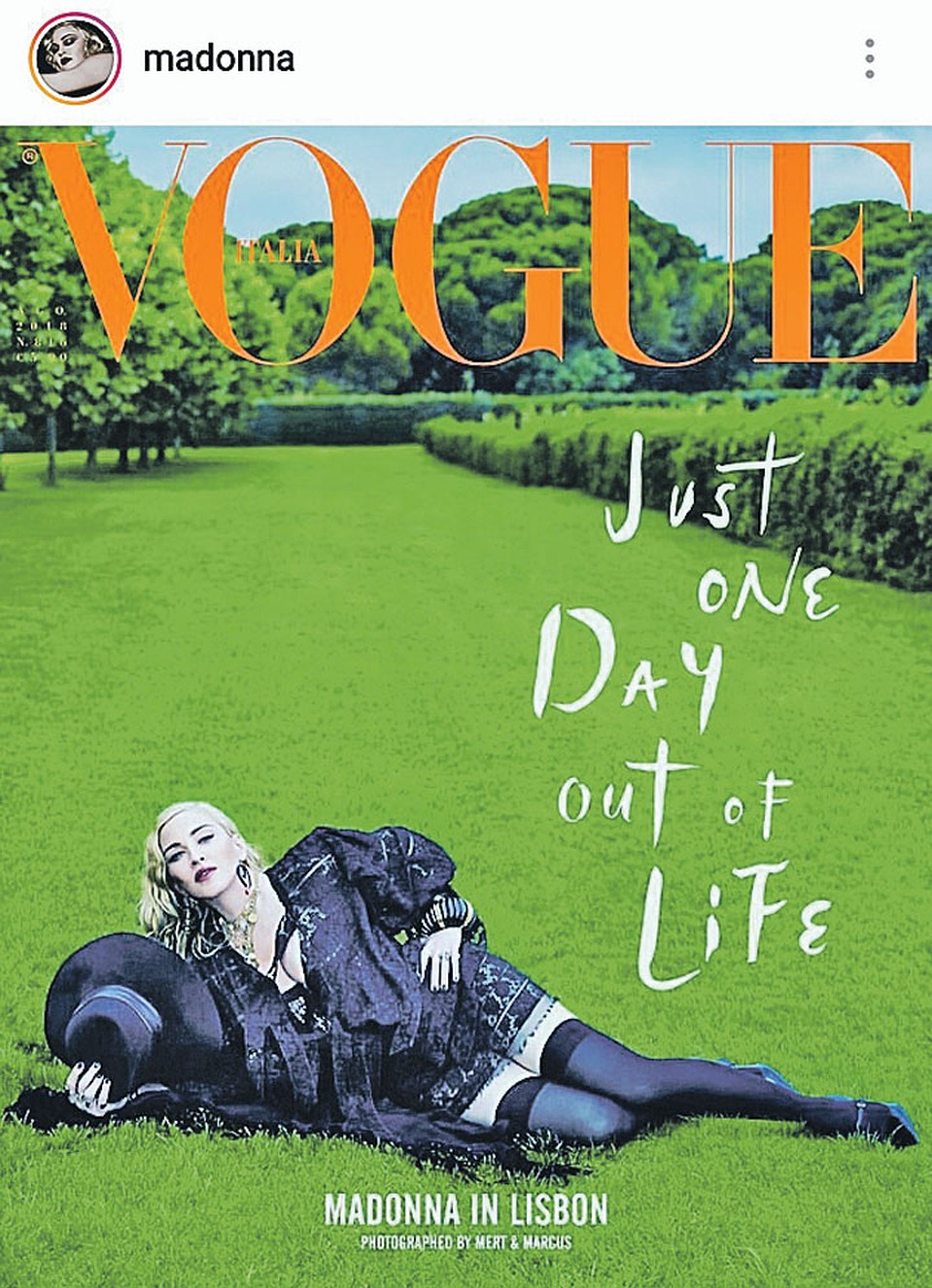 Накануне юбилея Мадонна снялась для обложки итальянского Vogue, доказав, что она по-прежнему готова эпатировать публику. Съемки проходили в старинном особняке в Лиссабоне, который 60-летняя певица купила за 6 миллионов евро и уже почти два года счастливо