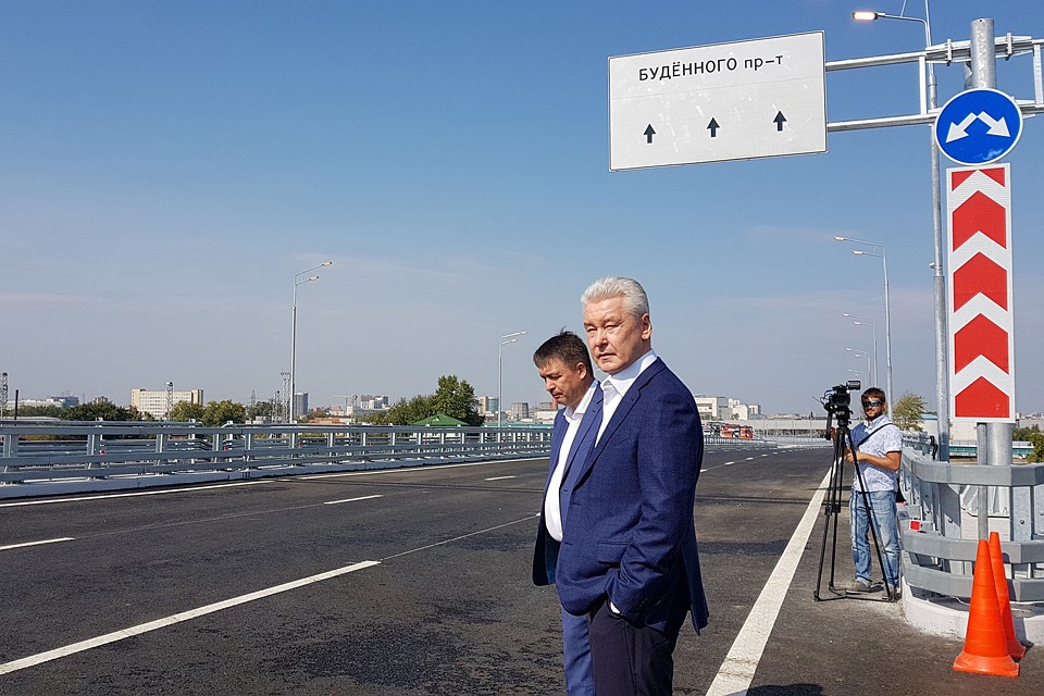Мэр Сергей Собянин на открытии участка. Фото: Алиса ТИТКО