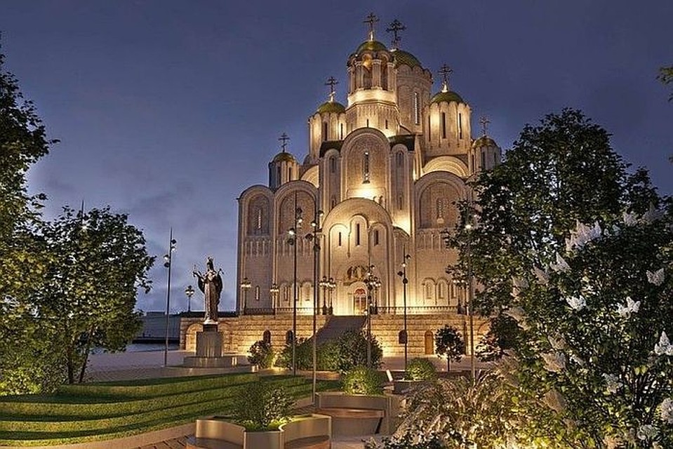 Собор должен будет занять примерно половину площади сквера. Фото: minstroy.midural.ru