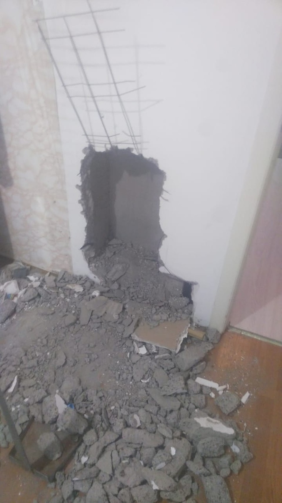 Пришлось прорубить стену, чтобы достать бедолагу Фото: СОЦСЕТИ