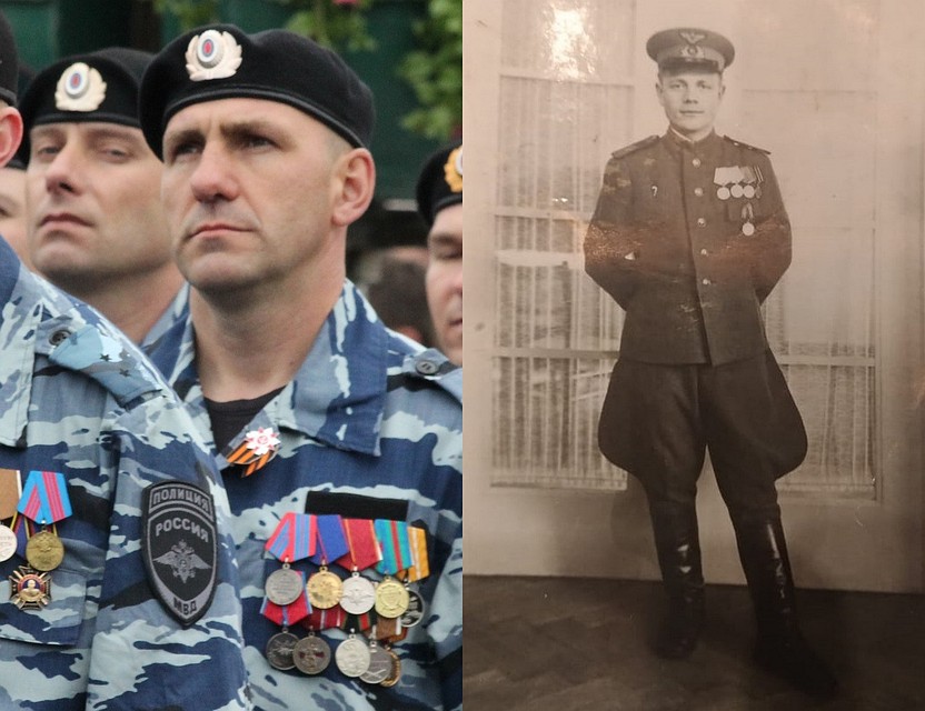 Игорь Зубов и дед Фомин Иван Степанович Фото: Росгвардия.