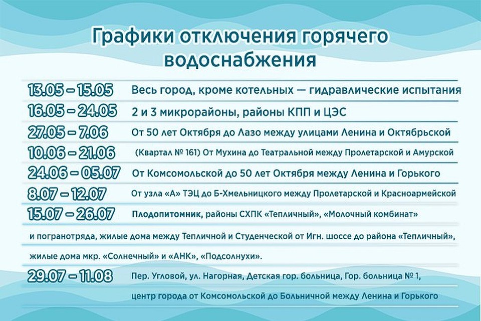График отключения.