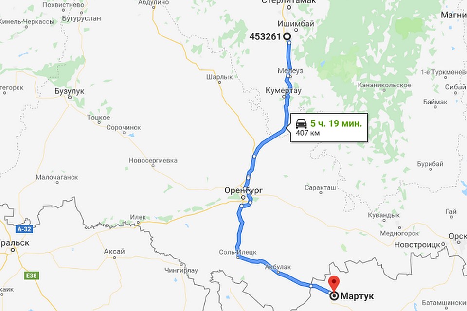 От Салавата до границы с Казахстаном около 400 километров