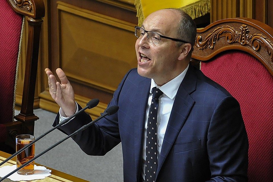 Спикер Верховной рады Андрей Порубий потребовал лишить телеканал, анонсировавший телемост с Россией, лицензии. Sergei Chuzavkov/SOPA Images via ZUMA Wire/ТАСС