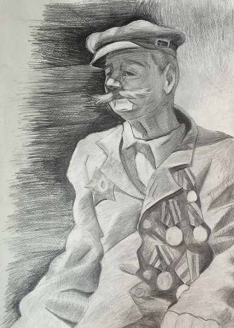 «Ветеран возле своего дома», Кира Назаренко, 10 лет, с. Архипо-Осиповка, Краснодарский край