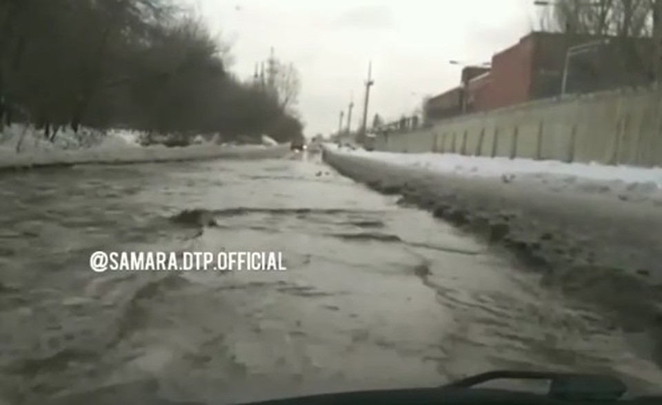 Возле Самарской ТЭЦ вновь разлилась полноводная река Фото: Соцсети
