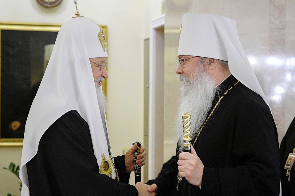 Святейший Патриарх Кирилл и Блаженнейший Митрополит всей Америки и Канады Тихон. Фото: Сергей Власов