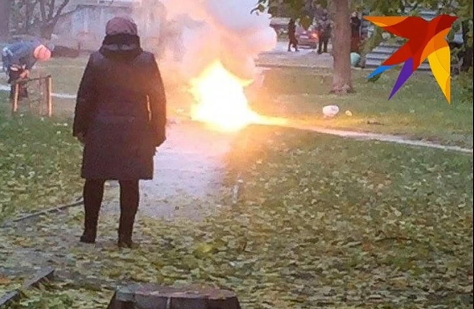 Момент взрыва. Фото: СОЦСЕТИ